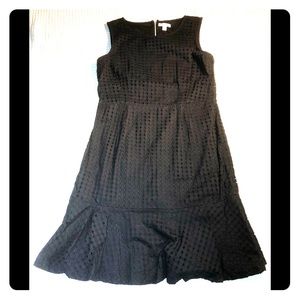 Black sleeveless eyelet mini dress